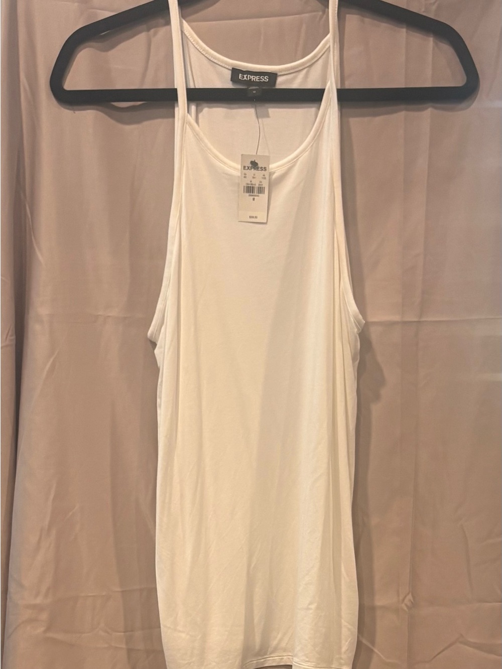 Express White Slim Scoop Neck Tank - Women's Lightweight Layering Top